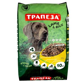 Сухой корм "Трапеза" для взрослых собак, с ягненком и рисом, 10 кг