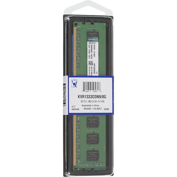 Память DDR3 8Gb 1333MHz Kingston KVR1333D3N9/8G RTL PC3-10600 CL9 DIMM 240-pin 1.5В