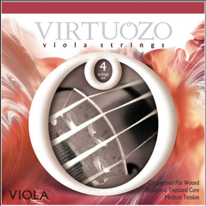 Струны для альта VIRTUOZO 00345 VIOLA  Хромсталь плосковитые, ADGС, 4 струны