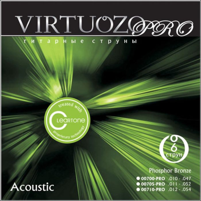 Струны для акустической гитары VIRTUOZO 00700.PRO CLEARTONE Фосфор-Бронза, 010-047