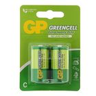Батарейка солевая GP Greencell Extra Heavy Duty, С, R14-2BL, 1.5В, блистер, 2 шт. - фото 4645130