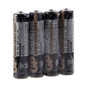 Батарейка солевая GP Supercell Super Heavy Duty, AAA, R03-4S, 1.5В, спайка, 4 шт. 470423