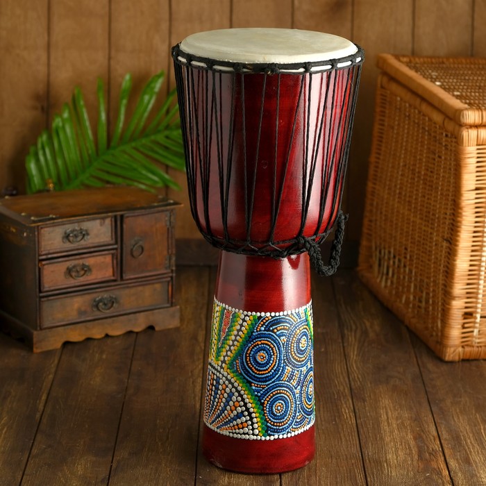 Музыкальный инструмент барабан джембе "Цветной" 50х23х23 см МИКС - фото 915852