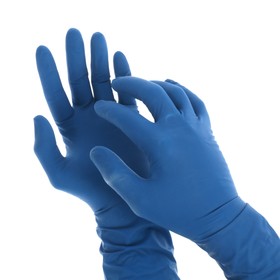 Перчатки A.D.M. латексные неопудренные, размер S, 50 шт/уп, цвет синий