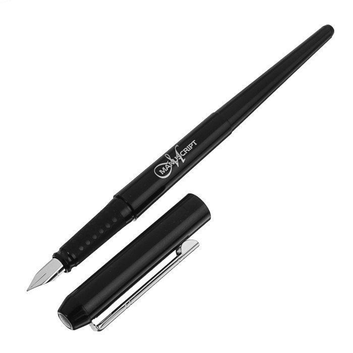 Ручка перьевая для каллиграфии Manuscript Scribe F с резервуаром + конвертер + чёрный картридж, блистер MC4401