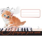 Музыка для детей. Тетрадь для нот. Рыжий котенок. - фото 3813268