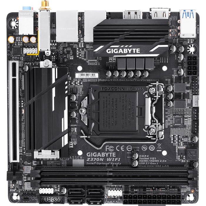 Материнская плата Gigabyte Z370N WIFI, Soc-1151, Intel Z370, 2xDDR4, mini-ITX, Ret