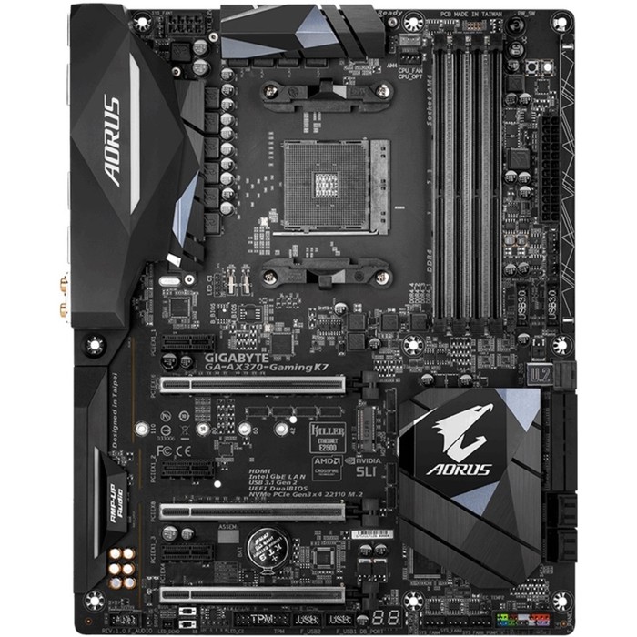 Материнская плата Gigabyte GA-AX370-Gaming K7, Soc-AM4, AMD X370, 4xDDR4, ATX, Ret