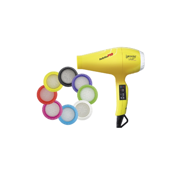 Фен Babyliss Luminoso Giallo BAB6350IYE, 2100 Вт, 6 режимов, ионизация, шнур 2.7 м, жёлтый