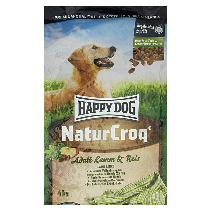 Сухой корм Happy Dog Naturcroq для собак, ягненок/рис, 4 кг