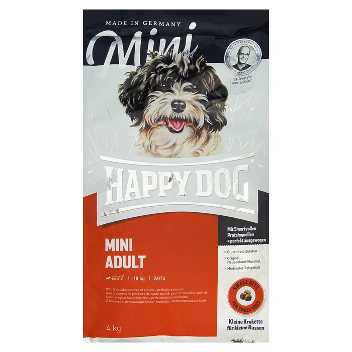 Сухой корм Happy Dog Mini Fit Well для собак, 4 кг