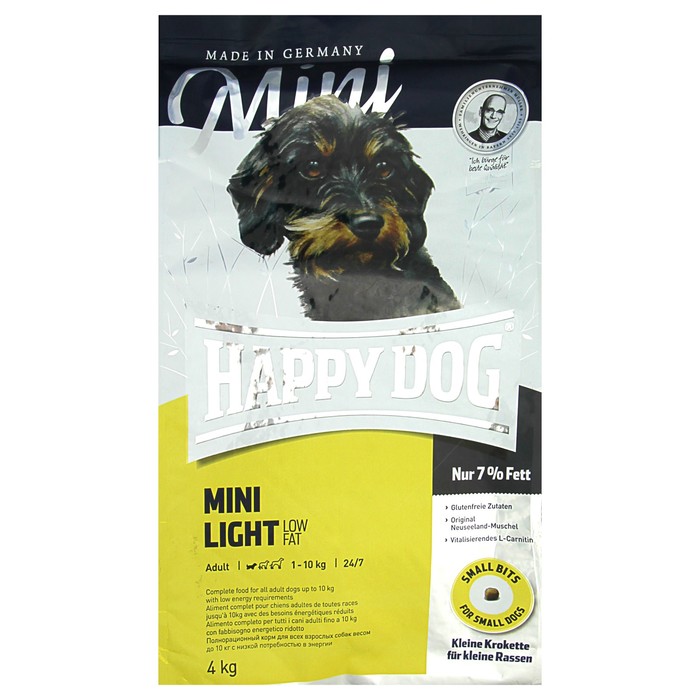 Сухой корм Happy Dog Light Mini для собак мелких пород, 4 кг