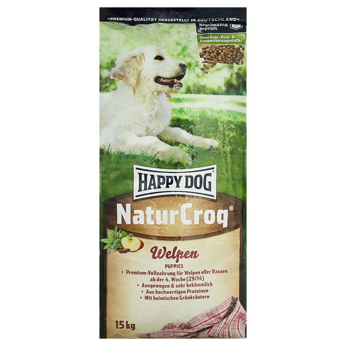 Сухой корм Happy Dog Naturcroq Welpen для щенков, 15 кг