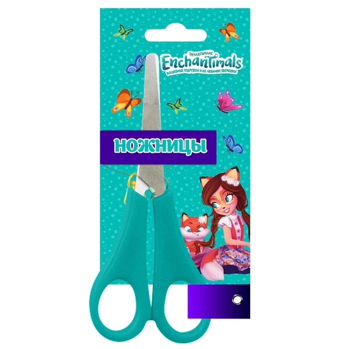 Ножницы 13см Mattel Enchantimals, с пластиковыми ручками, безопасно скругленные лезвия, блистер try-me-card