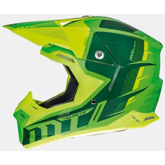 Шлем кросс MT Helmets SYNCHRONY SPEC GLOSS FLUOR, зелено/желтый, размер L