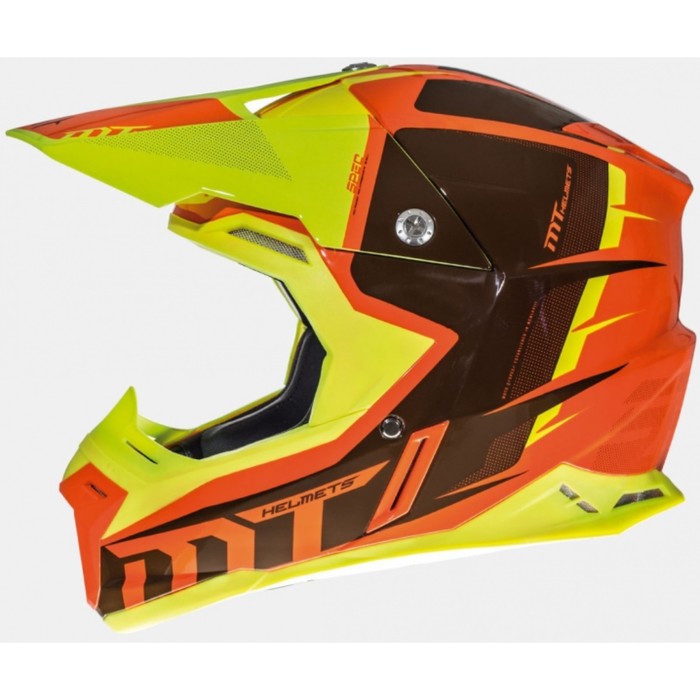 Шлем кросс MT Helmets SYNCHRONY SPEC GLOSS FLUOR, красно/желтый, размер L