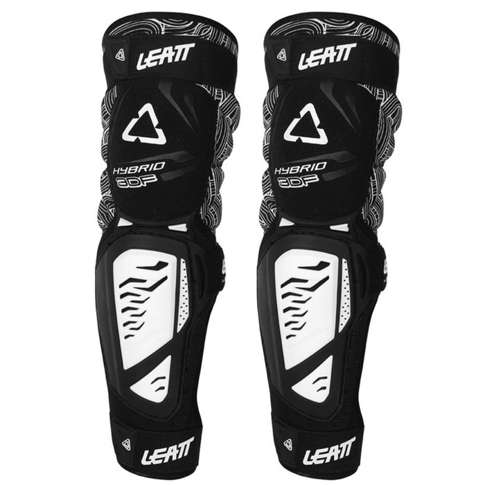 Наколенники Leatt 3DF Knee &amp; Shin Guard Hubrid EXT, черно/белый, размер S/M