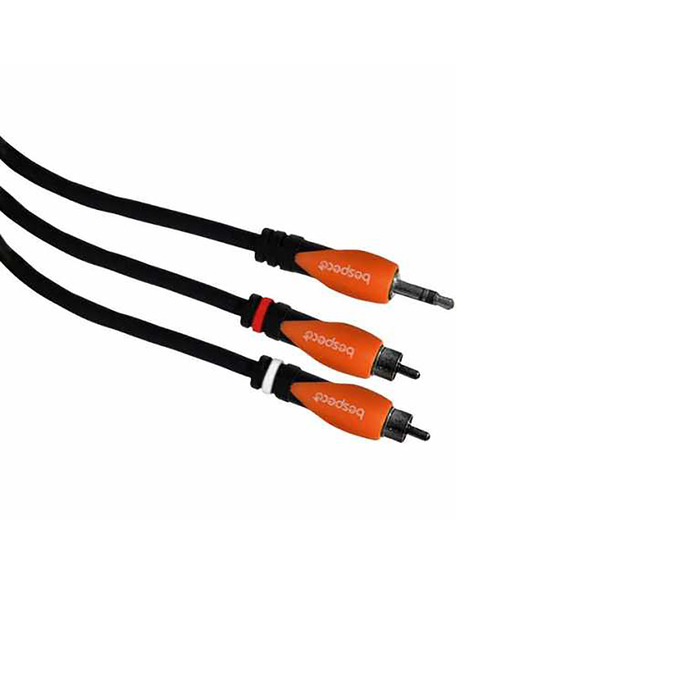 Кабель BESPECO SLYMSR180  JACK stereo 3,5mm - 2 x RCA male, длина 1,8 м