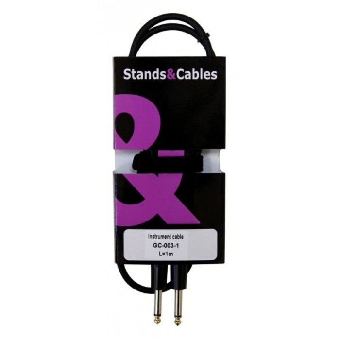 Кабель STANDS &amp; CABLES GC-003-1 - распаянный инструментальный Jack-Jack,1 м.