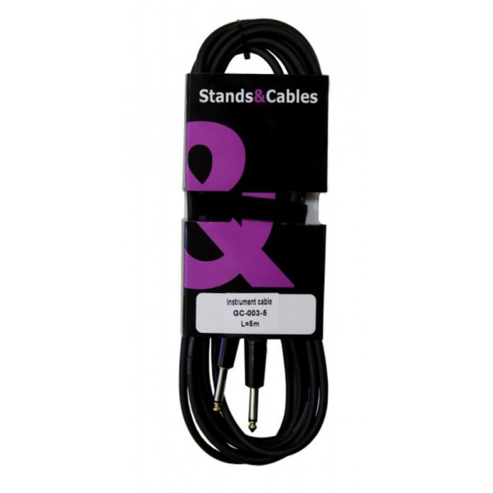 Кабель STANDS &amp; CABLES GC-003-5 - распаянный инструментальный Jack-Jack,5 м.