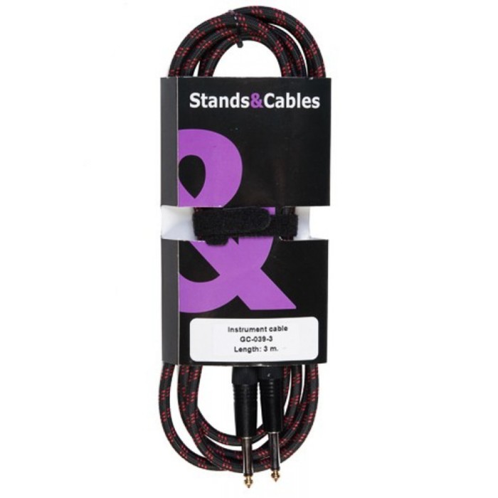 Кабель STANDS &amp; CABLES GC-039-3 - распаянный инструментальный Jack-Jack,3 м.