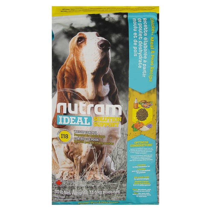 Сухой корм Nutram I18 Weight Control dog для собак контроль веса, 13.6 кг