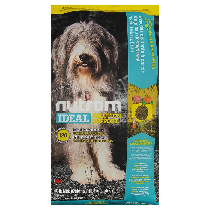 Сухой корм Nutram I20 sensitive skin coat stomach dog для собак, ягненок, 13.6 кг