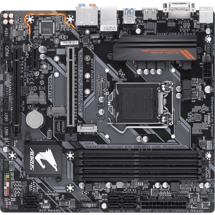 Материнская плата Gigabyte B360M AORUS GAMING 3, Soc-1151v2, Intel B360, 4xDDR4, mATX, Ret