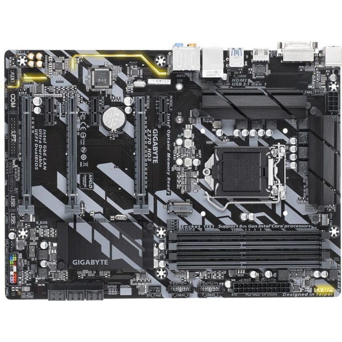 Материнская плата Gigabyte Z370 HD3, Soc-1151v2, Intel Z370, 4xDDR4, ATX, Ret