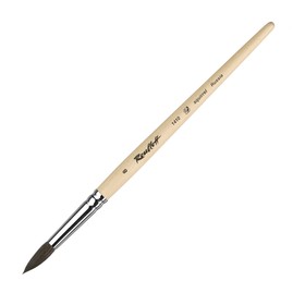 Кисть Roubloff Белка серия 1410 № 8 ручка короткая пропитана лаком/ белая обойма