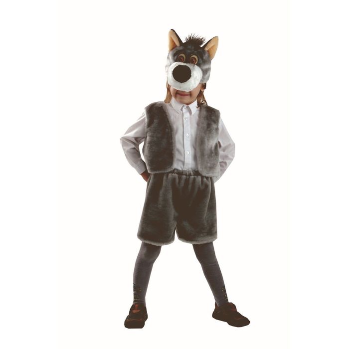 Карнавальный костюм «Волк», мех, размер 28, рост 110 см - фото 916023