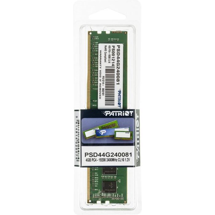 Память DDR4 4Gb 2400MHz Patriot PSD44G240081 RTL PC4-17000 CL15 DIMM 260-pin 1.5В sing rank