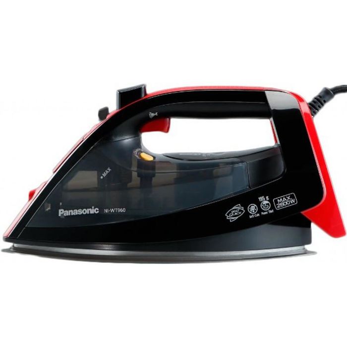 Утюг Panasonic NI-WT960RTW, 2600 Вт, керамическая подошва, черно-красный - фото 41607