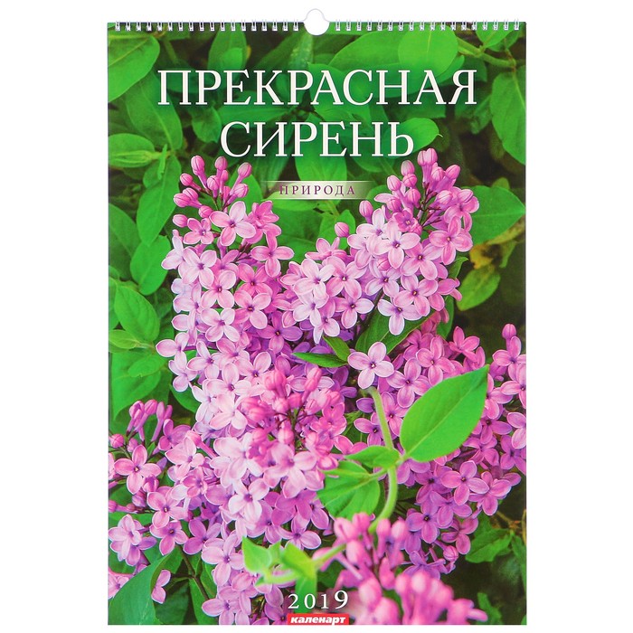 Календарь перекидной, ригель и пружина &quot;Прекрасная сирень&quot; 2019 год, 34х49см