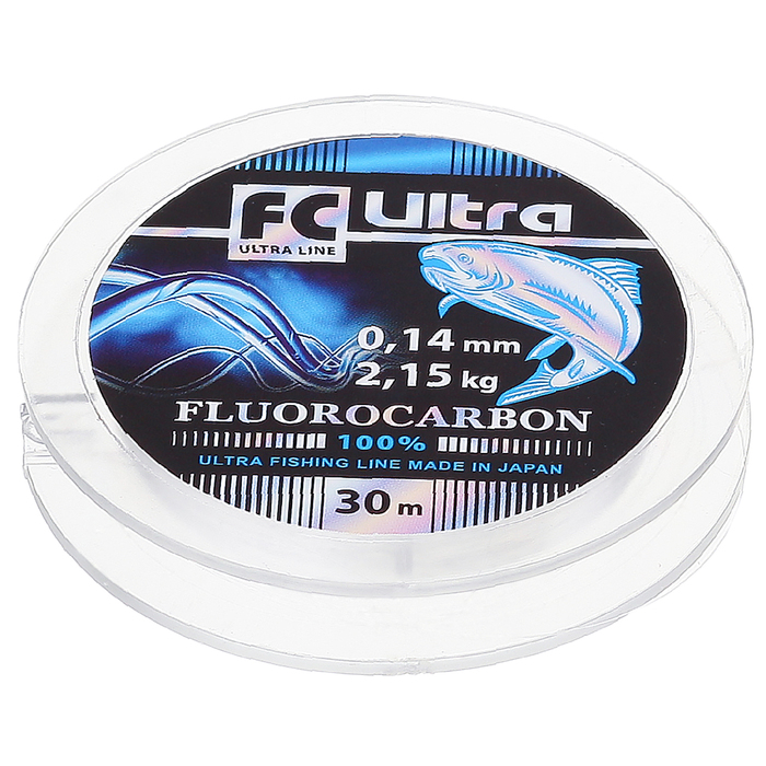 Леска Aqua FC Ultra Fluorocarbon, длина 30 м, d=0,14 мм