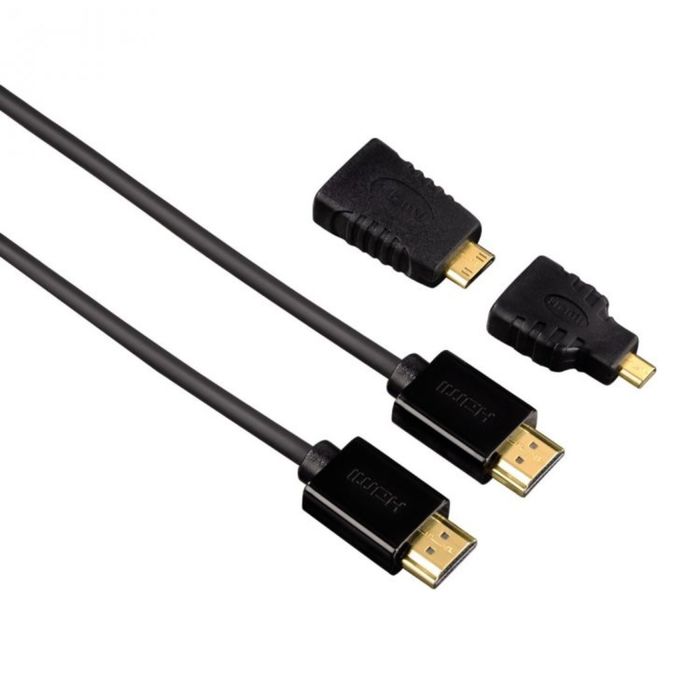 Кабель Hama H-54561, HDMI, HS with Eth. (1.4)(m-m), D(micro)/C (mini),  1.5 м, черный