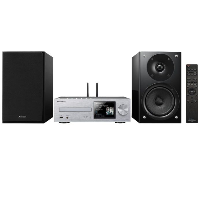 Микросистема Pioneer X-HM86D-S, 130 Вт, CD, CDRW, FM, USB, BT, серебристая/черная