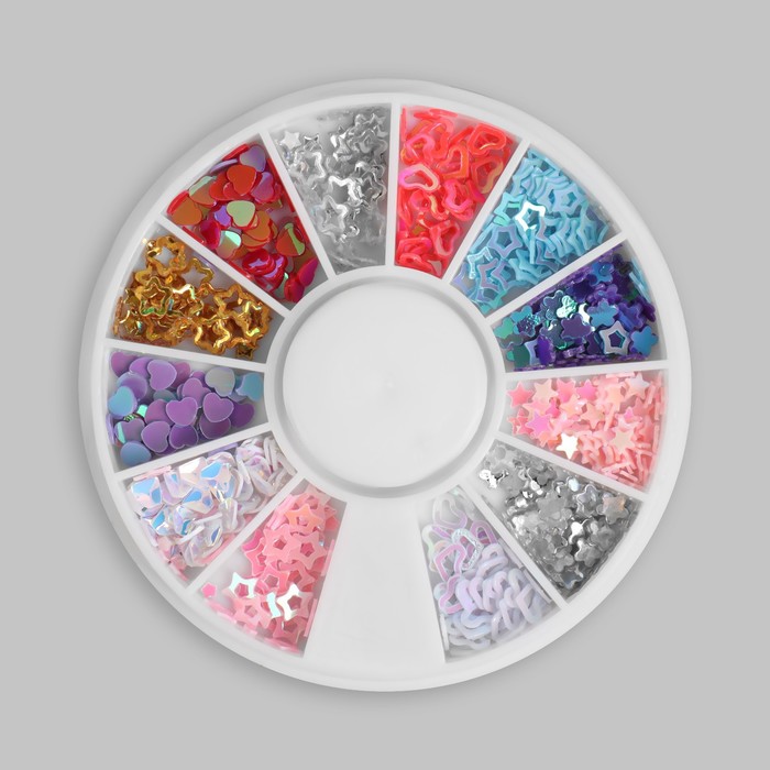 Пайетки для декора «Ассорти», разноцветные - фото 43375
