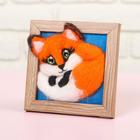 Picture from the wool surround "Fox", 10 x 10 cm