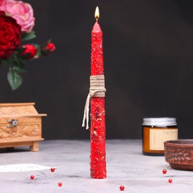 свеча магическая "Любовная магия" с травой, красная, 20см
