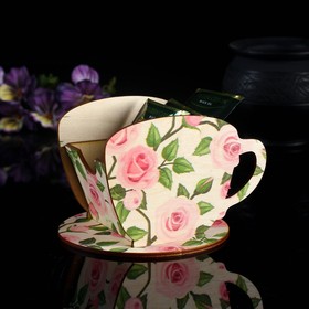 Чайный домик Чашка с цветами" 8х8,5х9см