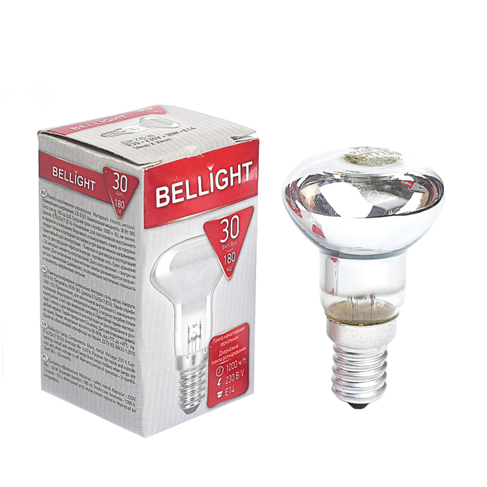 Лампа накаливания BELLIGHT, ЗК, R39, 30 Вт, Е14, 230 В