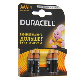 Alkaline battery Duracell Basic, AAA, LR03-4BL, 1.5V, blister, 4 pcs. 