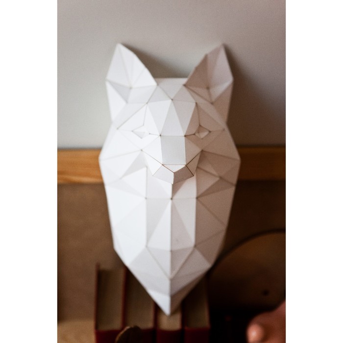 Набор Polygonal paper для склейки головы лисы, белый