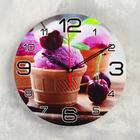 Wall clock round "Ice cream and cherry", 24cm mix Wall clock round "Ice cream and cherry", 24cm mix
