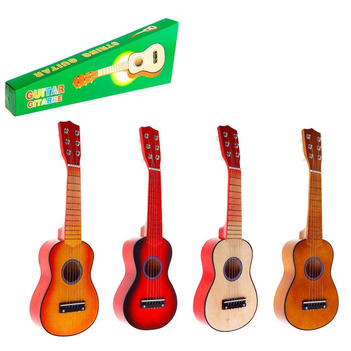 Игрушка музыкальная «Гитара» 52 см, 6 струн, медиатор, цвета МИКС