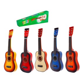 Музыкальная игрушка "Гитара" 58 см, 6 струн, медиатор, цвета МИКС в Донецке