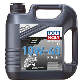 Моторное масло для 4-тактных мотоциклов LiquiMoly Motorbike 4T Street 10W-40 SL НС-синтетическое, 4 л (7512) 2840944