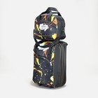 Чемодан малый 20" с сумкой, отдел на молнии, с расширением, цвет чёрный - фото 5305834