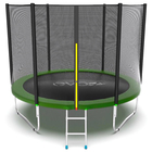 Батут с внешней сеткой и лестницей Evo Jump External, диаметр 8ft (244 см), цвет зелёный